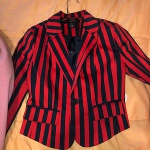 Red and navy blue forever 21 blazer